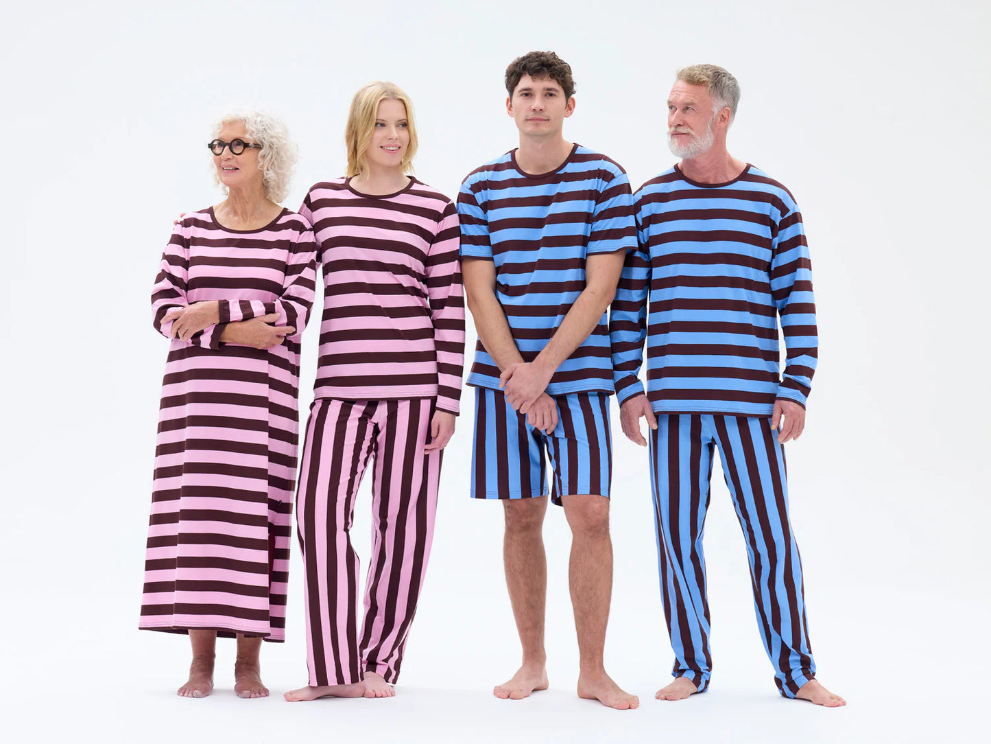 Felia Yöpaita Raita, Pinkki/Viininpunainen