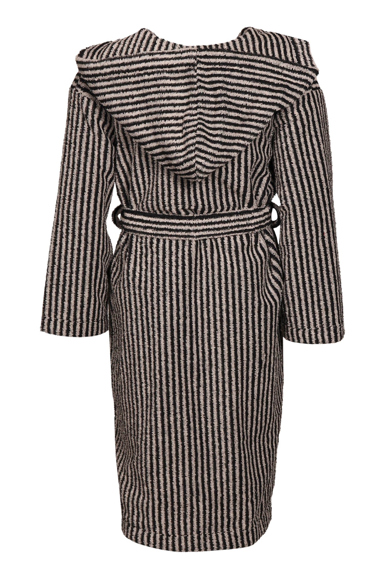 Lasten Froteekylpytakki Raita, Musta/Hiekka