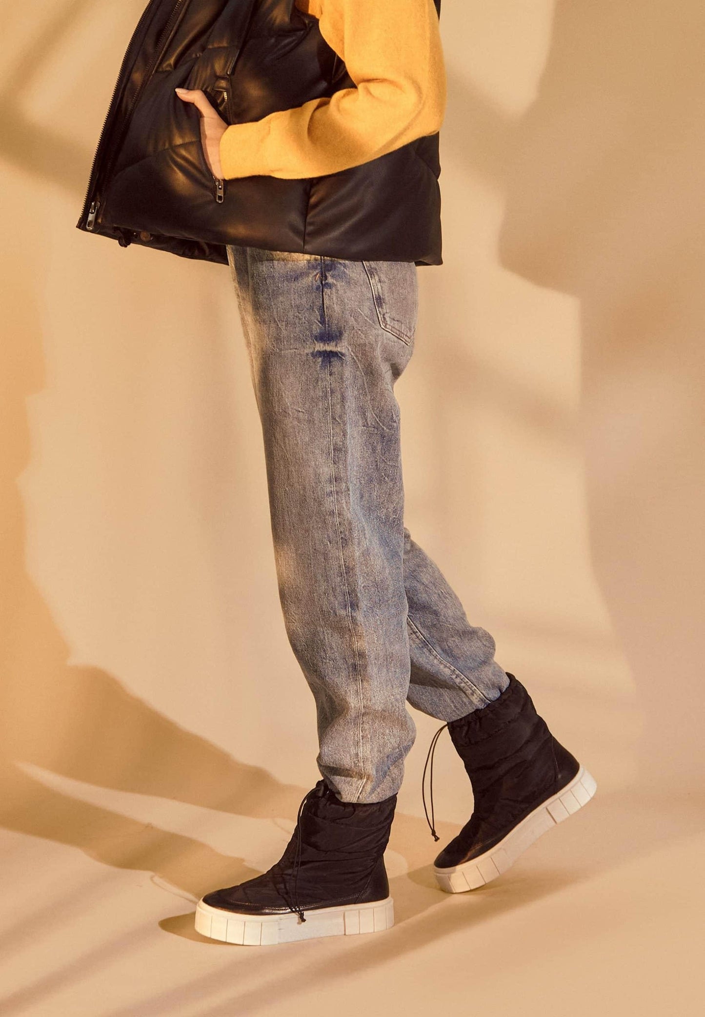 Black Nylon Winter Boots Andira – Women’s Warm Waterproof Ankle Boots