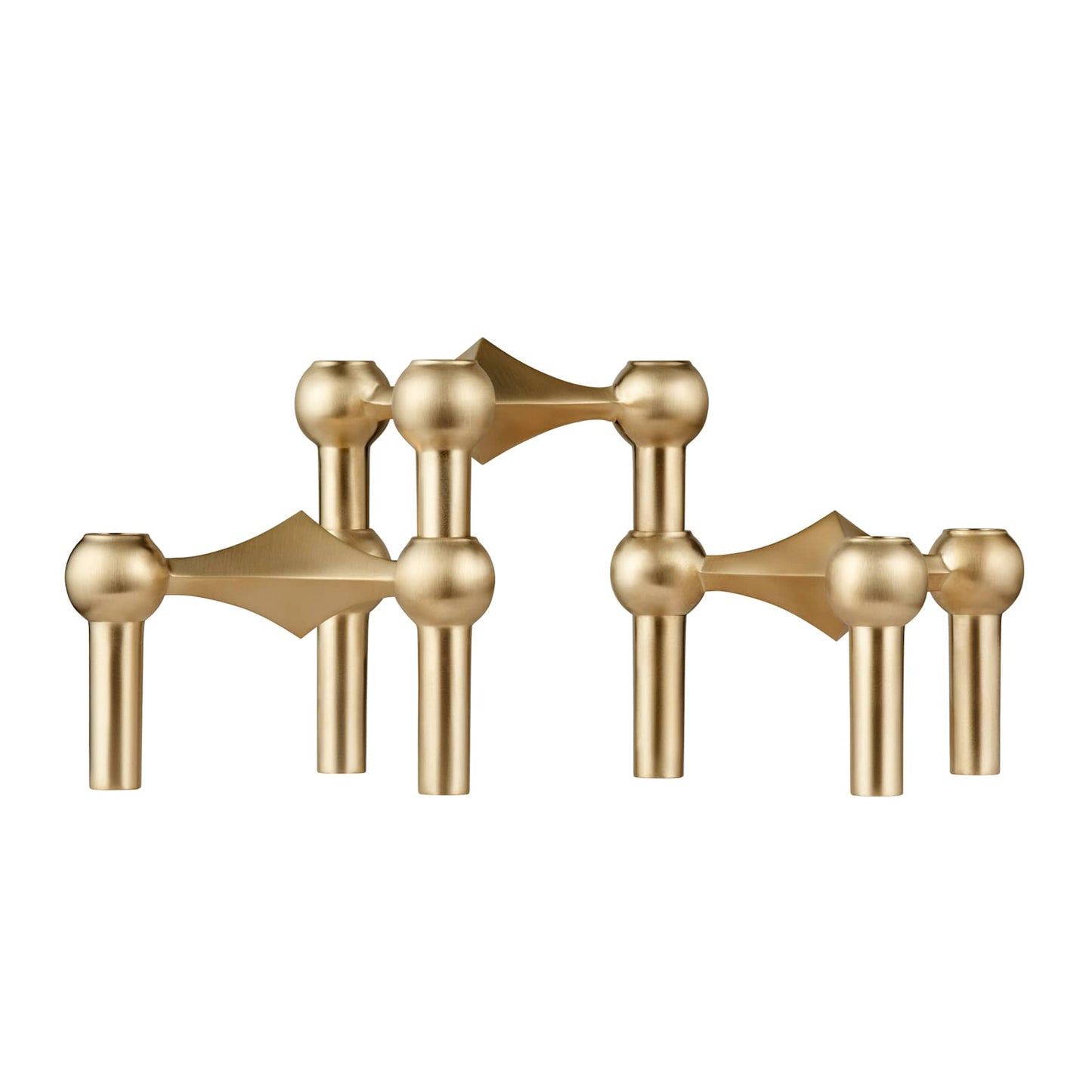 Nagel-kynttilänjalkasetti, 3 kpl, harjattu messinki