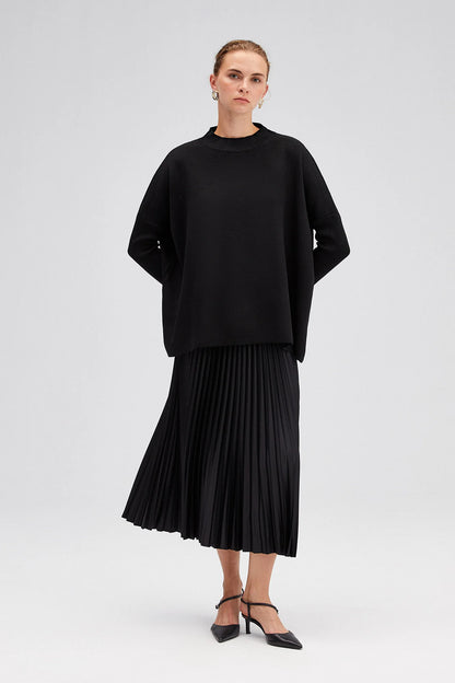 DROP SHOULDER neuletunika - musta