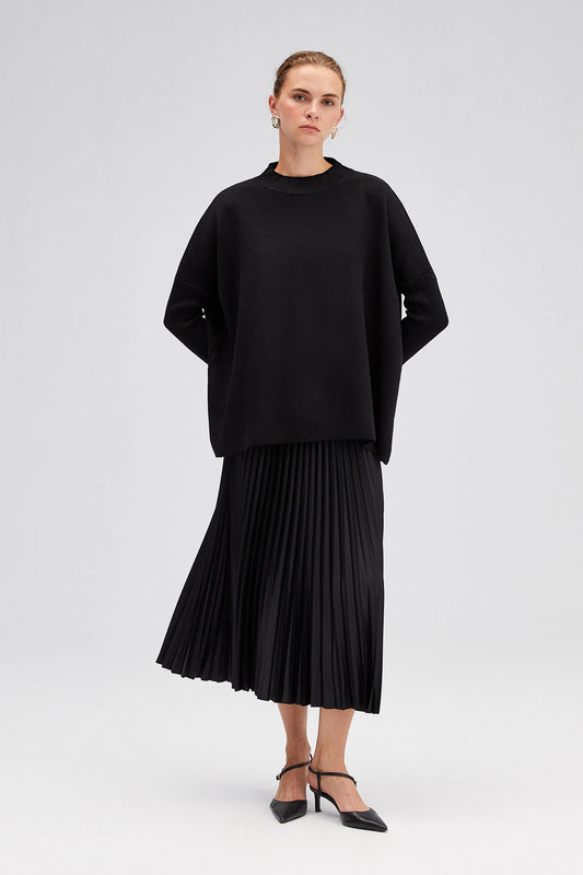 DROP SHOULDER neuletunika - musta