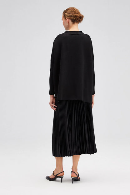 DROP SHOULDER neuletunika - musta