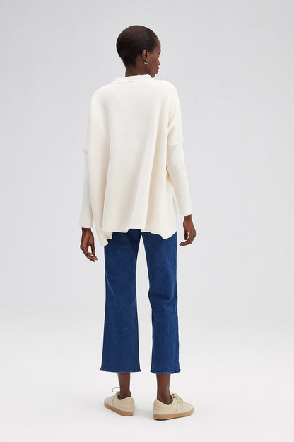 DROP SHOULDER neuletunika - luonnonvalkoinen