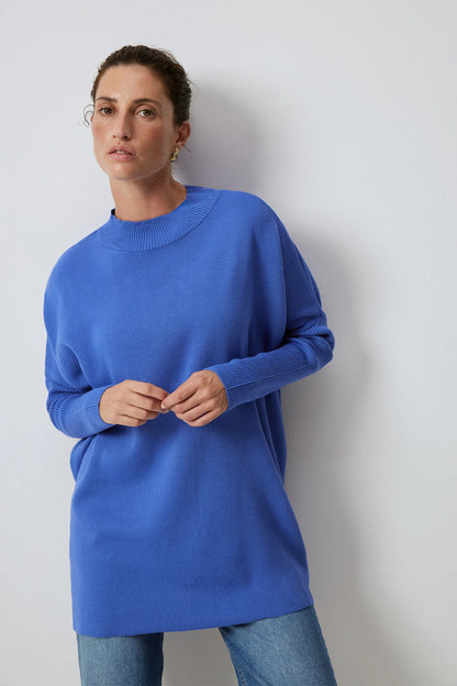 DROP SHOULDER neuletunika - sininen