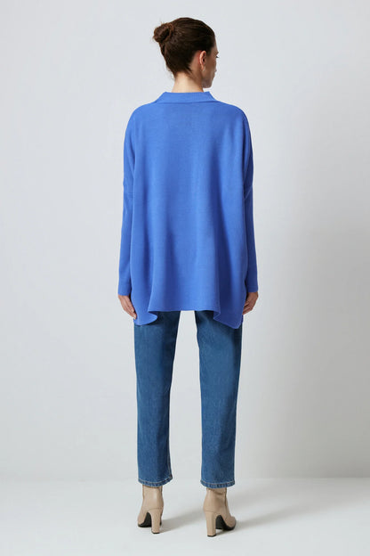 DROP SHOULDER neuletunika - sininen
