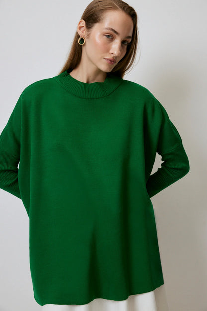 DROP SHOULDER neuletunika - vihreä