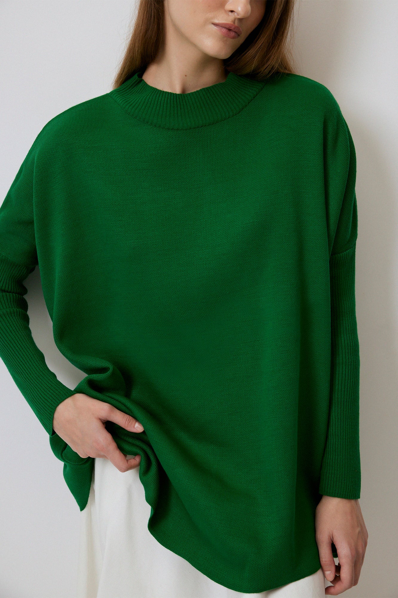 DROP SHOULDER neuletunika - vihreä