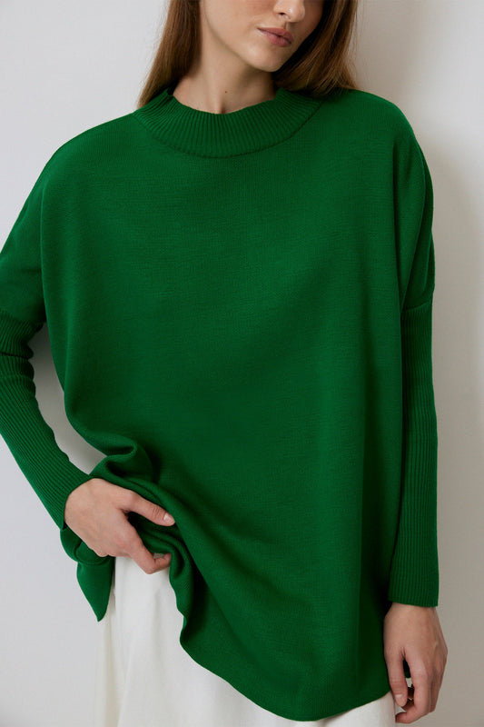 DROP SHOULDER neuletunika - vihreä