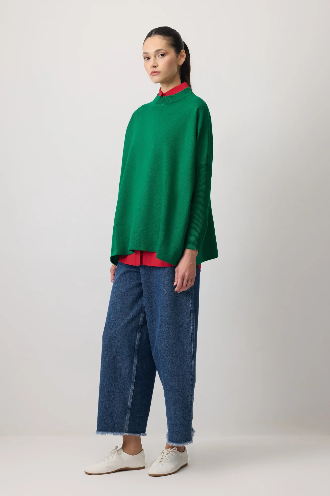 DROP SHOULDER neuletunika - vihreä