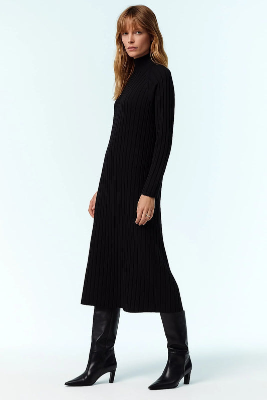 TURTLE NECK RIBBATTU NEULEMEKKO