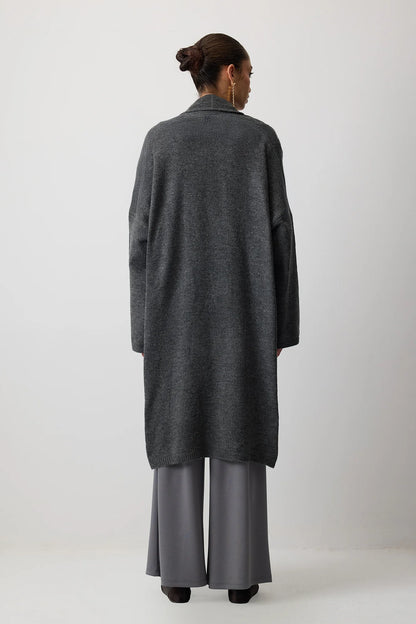 OVERSIZE neuletakkitaskuilla - harmaa