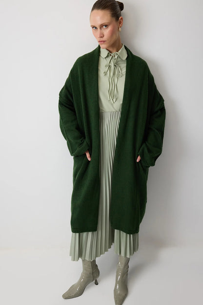 OVERSIZE neuletakkitaskuilla - khaki