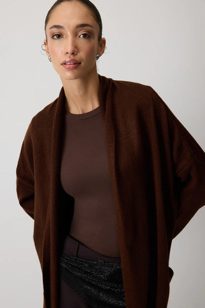 OVERSIZE neuletakkitaskuilla - ruskea