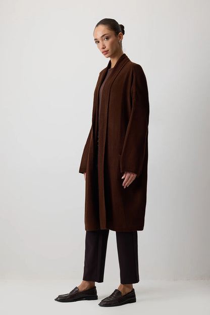 OVERSIZE neuletakkitaskuilla - ruskea