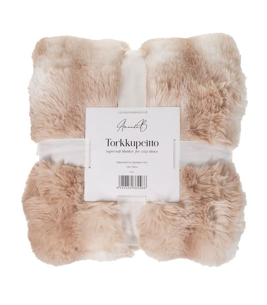 Torkkupeitto 130x150cm beige/valk.