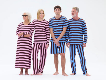 Felia Yöpaita Raita, Pinkki/Viininpunainen