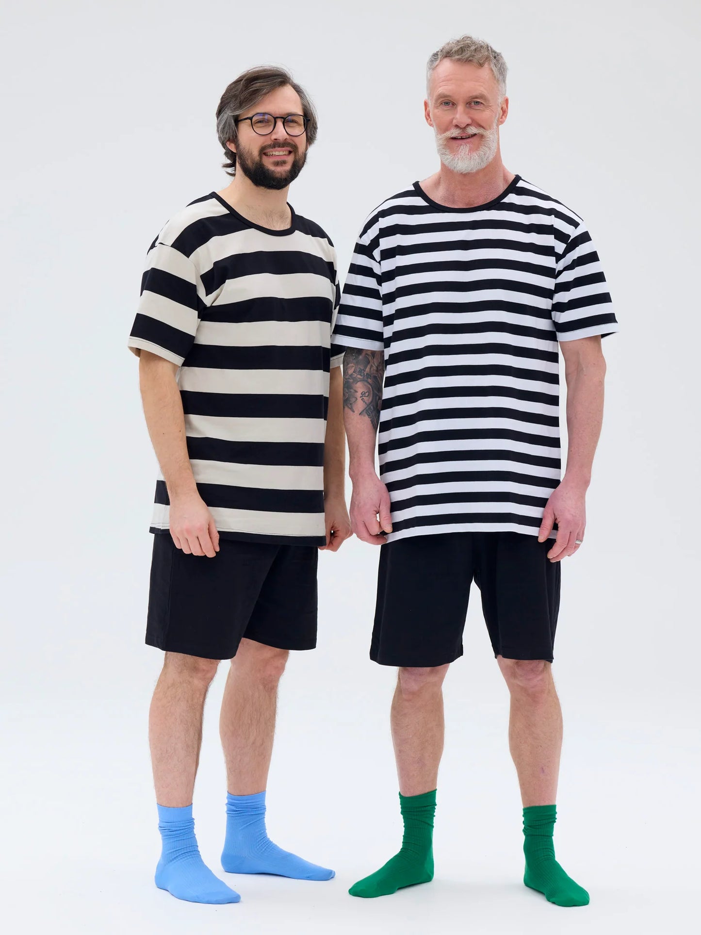 Shortsipyjama Raita, Musta/Hiekka