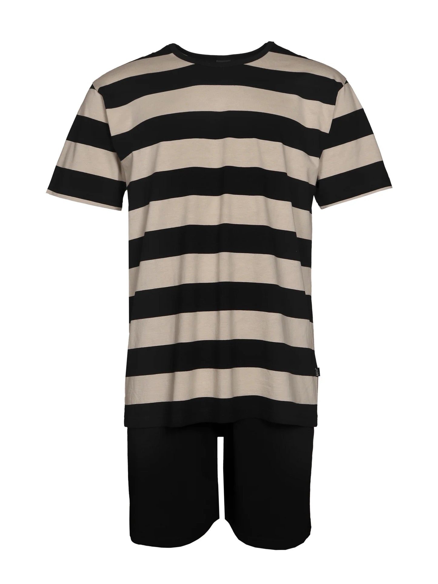 Shortsipyjama Raita, Musta/Hiekka