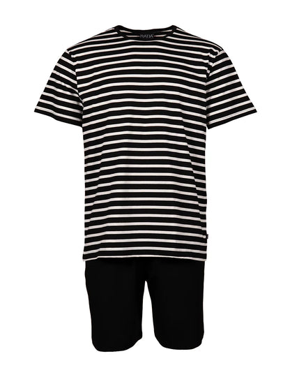 Shortsipyjama Klassikkoraita, Musta/Valkoinen