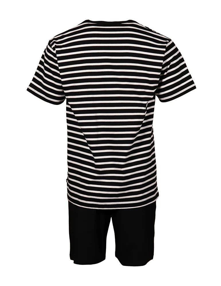 Shortsipyjama Klassikkoraita, Musta/Valkoinen