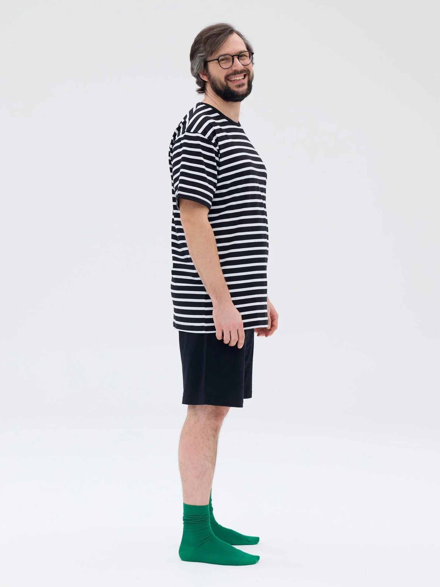 Shortsipyjama Klassikkoraita, Musta/Valkoinen