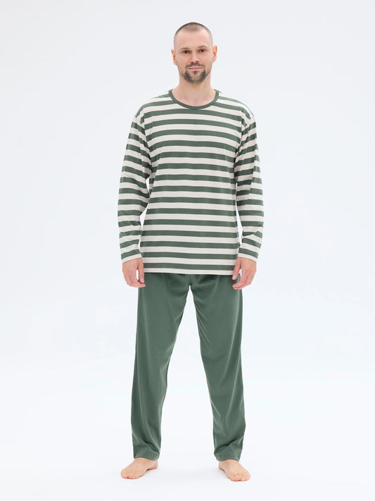 Pyjama Raita, Vihreä/Beige