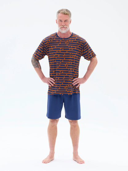 Shortsipyjama Paju, Sininen/Kupari