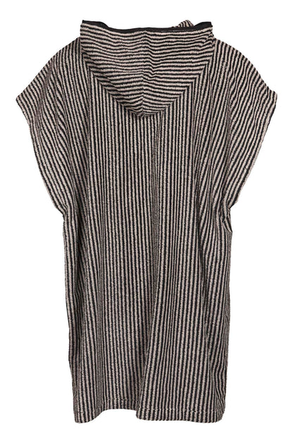 Unisex Poncho Raita, Musta/Hiekka