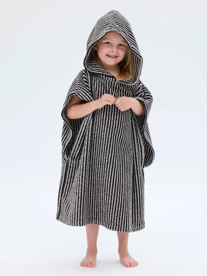 Lasten Poncho Raita, Musta/Hiekka