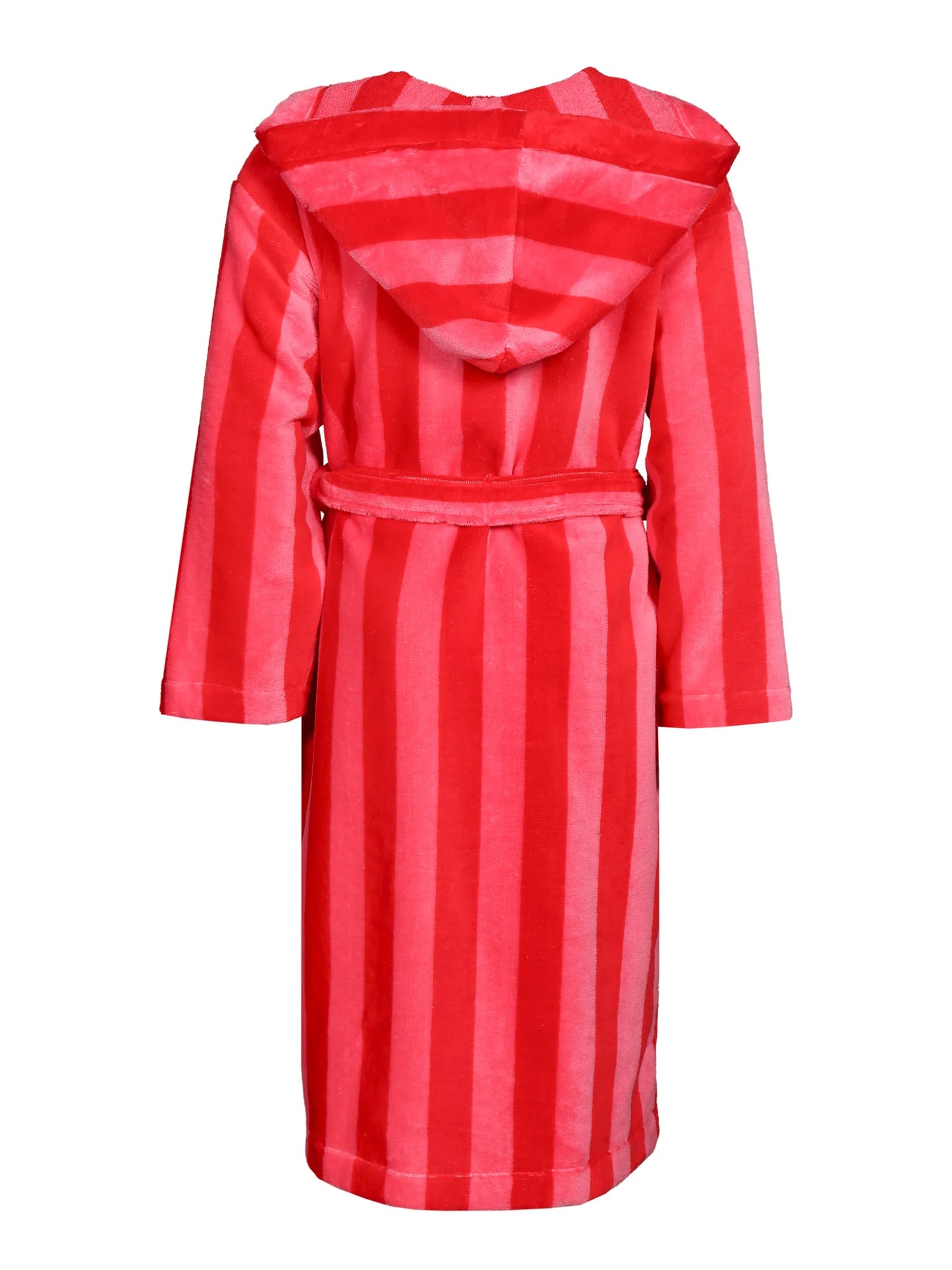 Lasten Velourkylpytakki Raita, Punainen/Pinkki