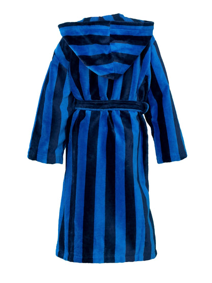 Lasten Velourkylpytakki Raita, Sininen 130-160