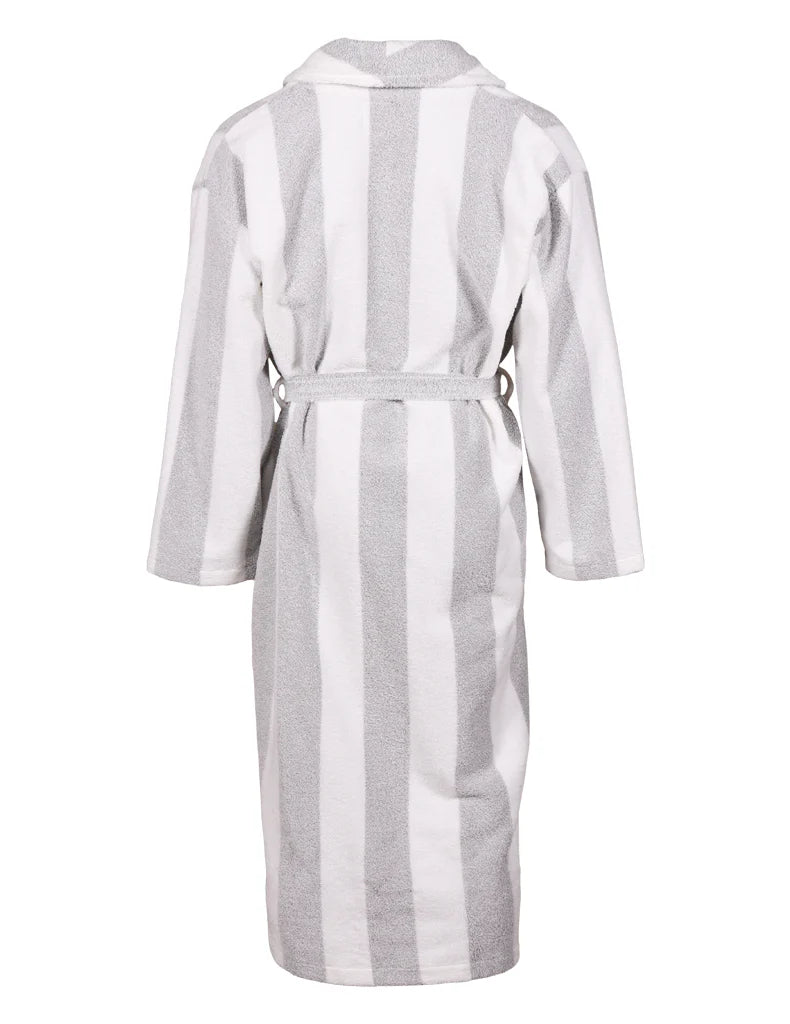 Unisex Kylpytakki Pippuriraita, Harmaa/Valkoinen