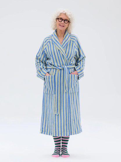 Unisex Kylpytakki Raita, Vihreä/Sininen