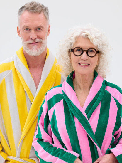 Unisex Kylpytakki Raita, Roosa/Vihreä