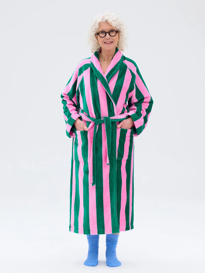 Unisex Kylpytakki Raita, Roosa/Vihreä