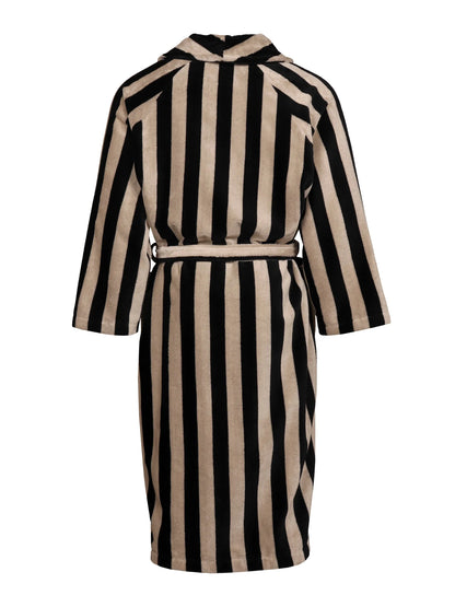 Unisex Kylpytakki Raita, Hiekka/Musta