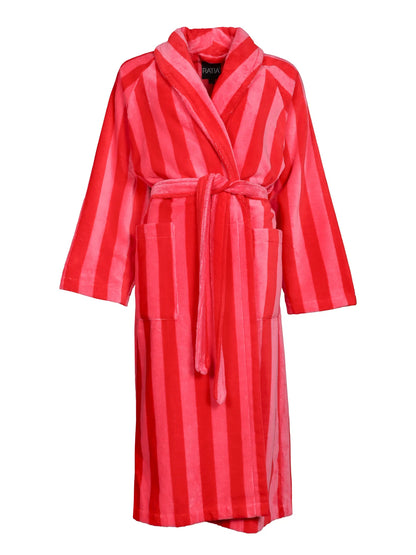 Unisex Kylpytakki Raita, Punainen/Pinkki