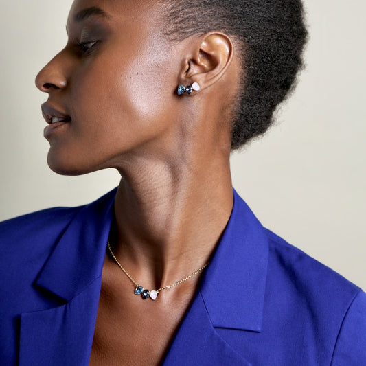 Classic Triple Leaf Necklace Rosewater Opal kaulakoru