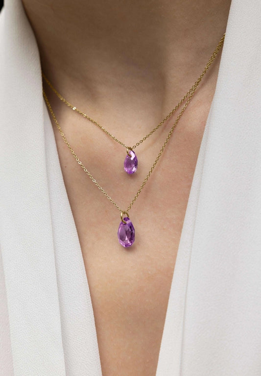 Viistehiottu päärynäriipuskaulakoru Js.0047