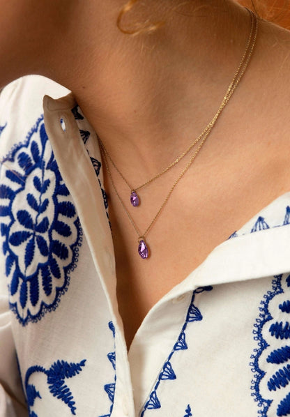 Viistehiottu päärynäriipuskaulakoru Js.0047