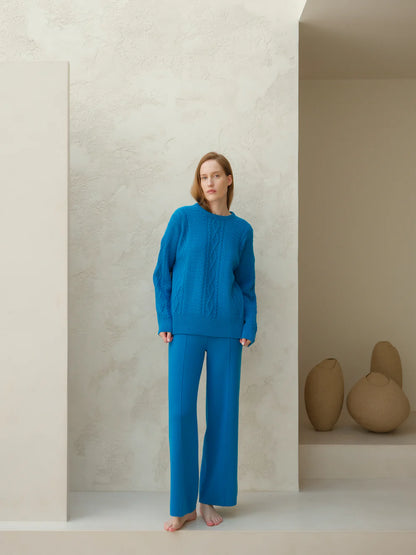 Kashmir-sekoitteiset yksiväriset housut