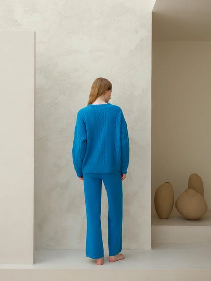 Kashmir-sekoitteiset yksiväriset housut