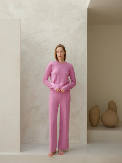 Kashmir-sekoitteiset yksiväriset housut