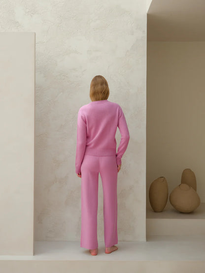 Kashmir-sekoitteiset yksiväriset housut