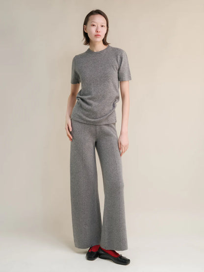 Kashmir-sekoitteiset yksiväriset housut