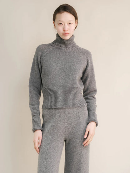 Kashmirsekoitteinen roll-up-poolopaita