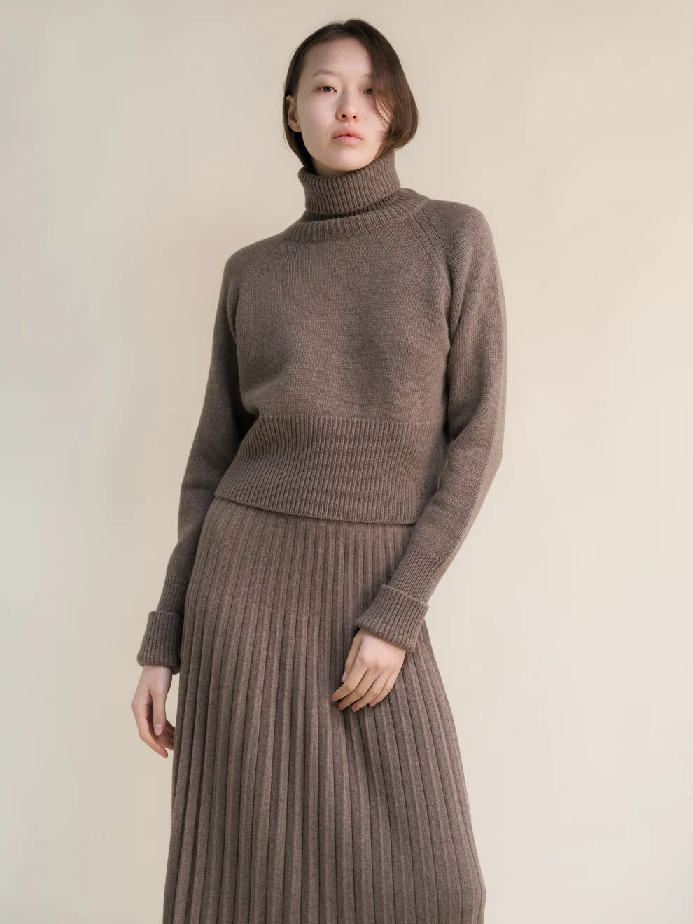 Kashmirsekoitteinen roll-up-poolopaita