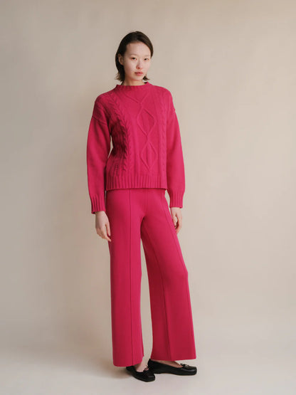 Kashmir-sekoitteiset yksiväriset housut