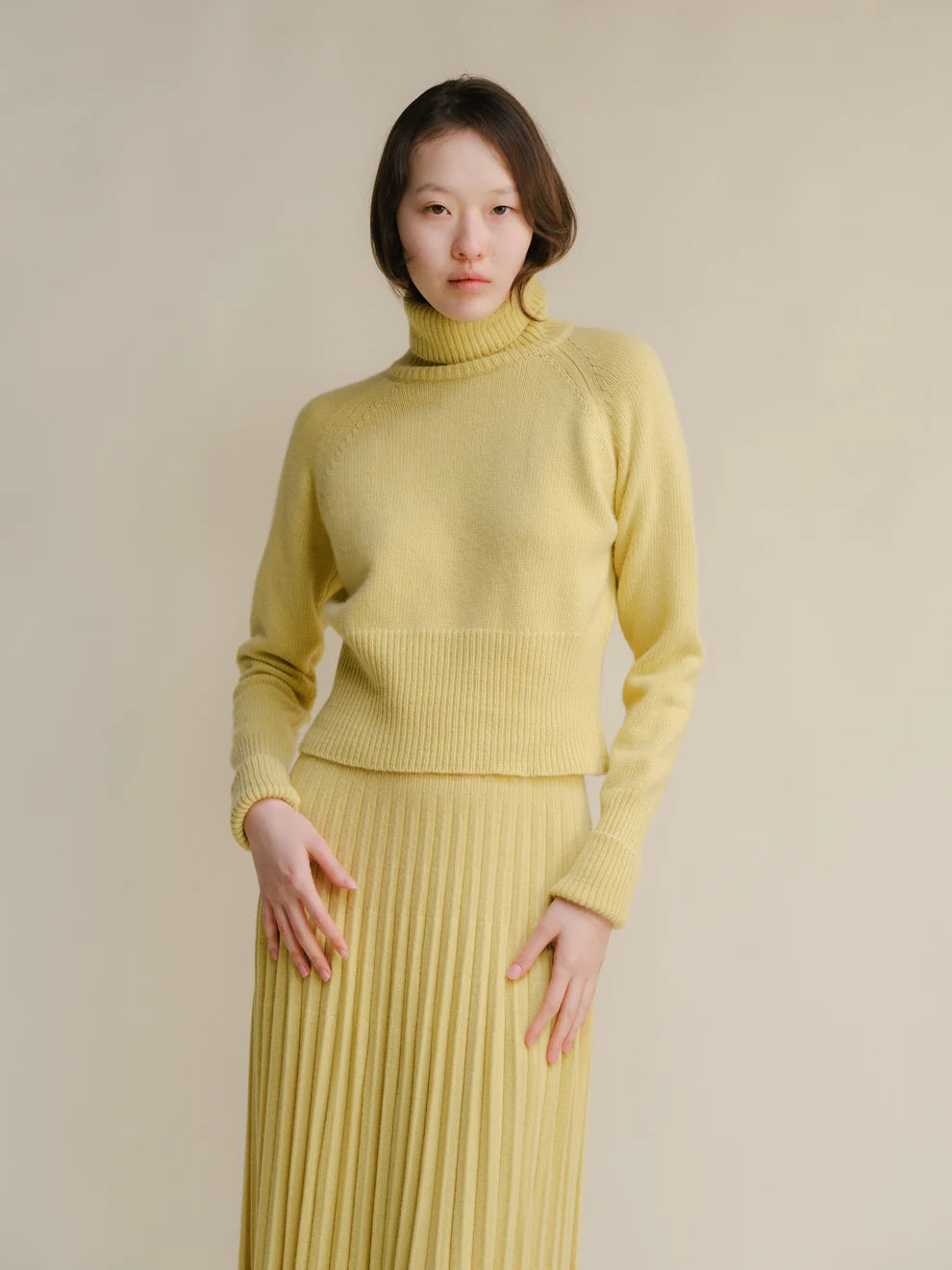 Kashmirsekoitteinen roll-up-poolopaita